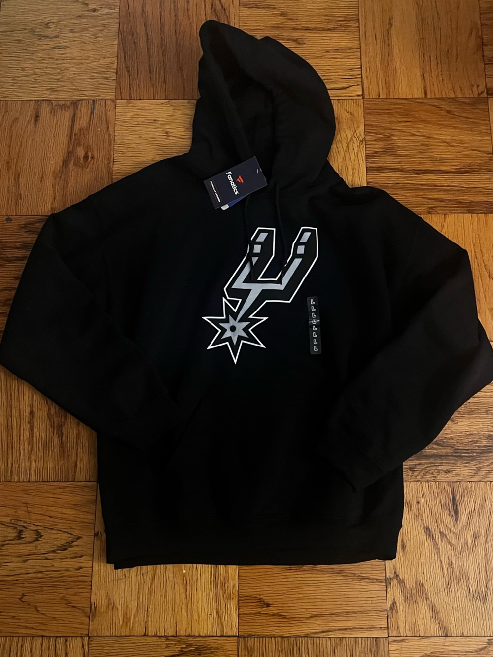 UNISEX NBA Black Hoodie with White San Antonio Spurs Logo